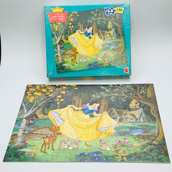 Vintage 1999 Mattel SNOW WHITE Jigsaw Puzzle 100 Piece COMPLETE - Walt Disney - Picture 1 of 10